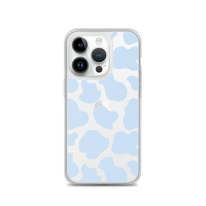 Blue Cow Clear iPhone Case iPhone 14 Pro