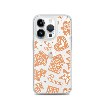 Gingerbread Clear iPhone Case iPhone 14 Pro