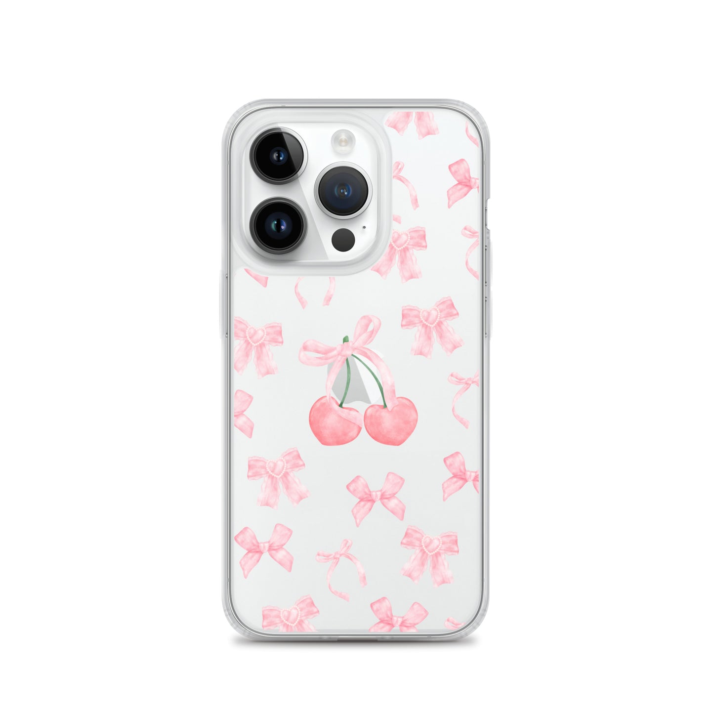 Cherry Bows Clear iPhone Case