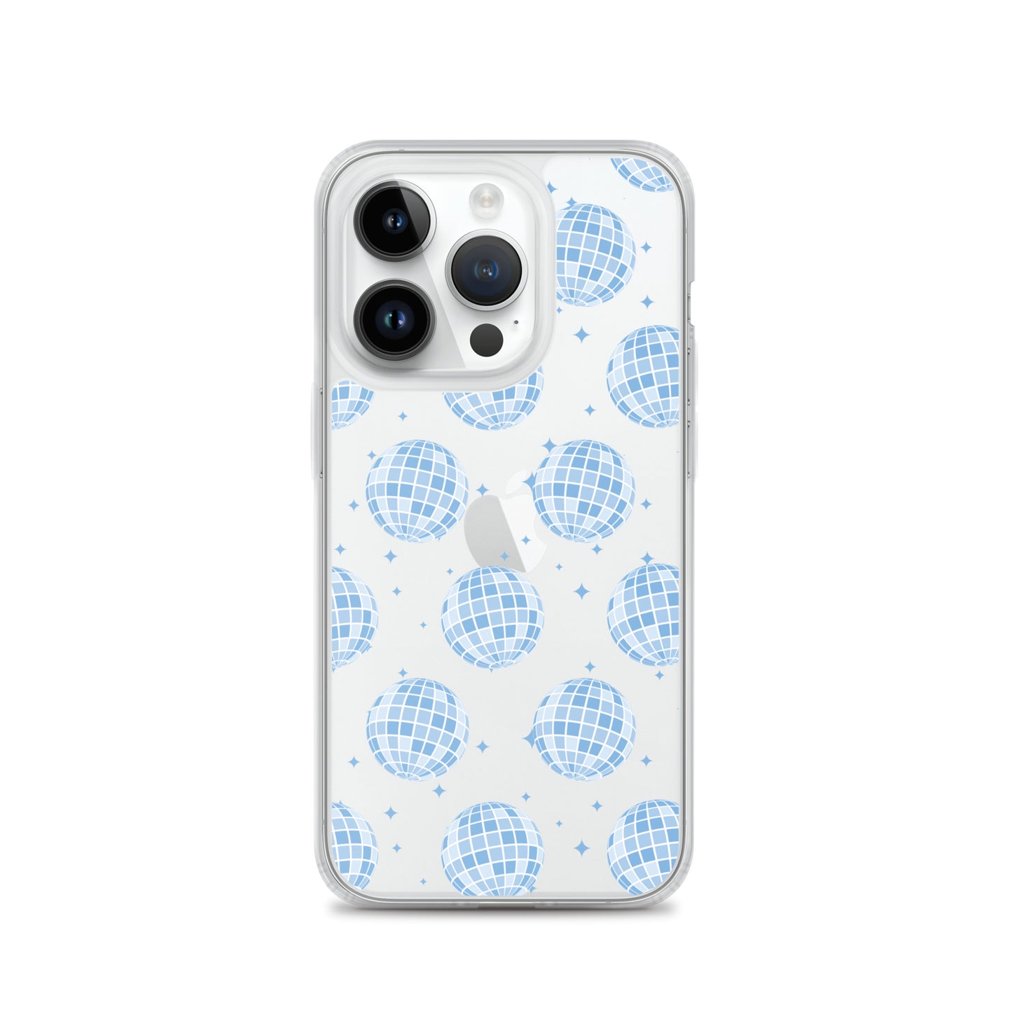 Blue Disco Balls Clear iPhone Case