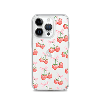 Sweet Strawberries Clear iPhone Case