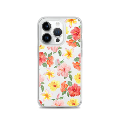 Hibiscus Bloom Clear iPhone Case