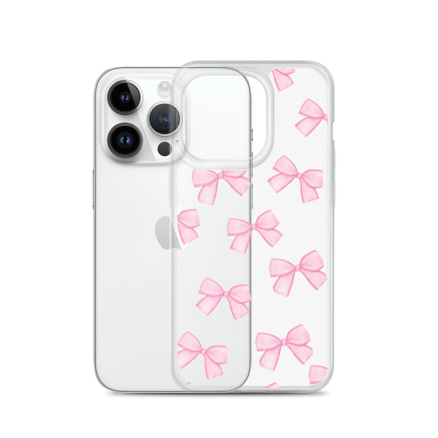 Pink Bows Clear iPhone Case