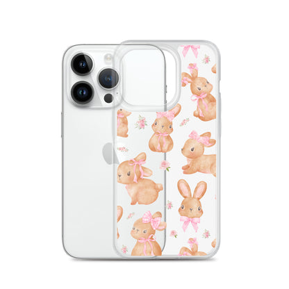 Bow Bunny Clear iPhone Case