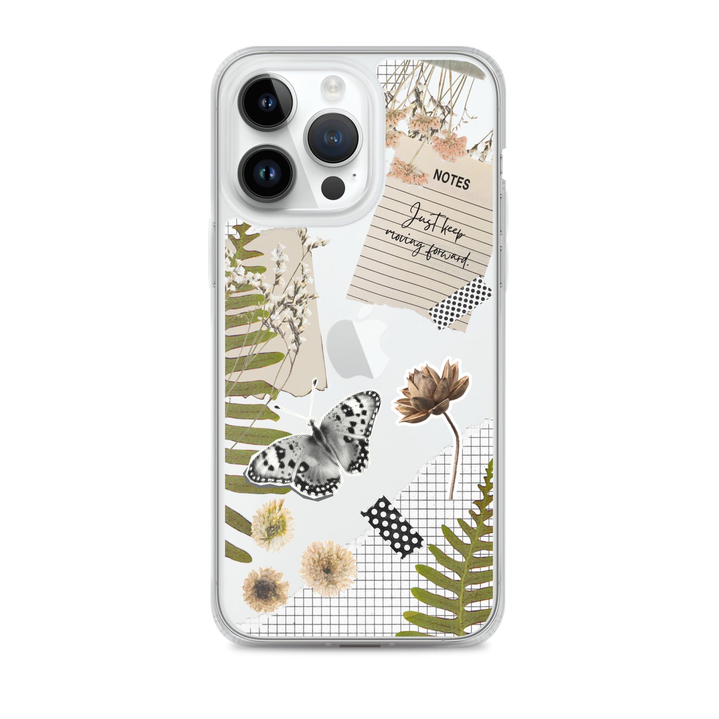 Boho Collage Clear iPhone Case iPhone 14 Pro Max