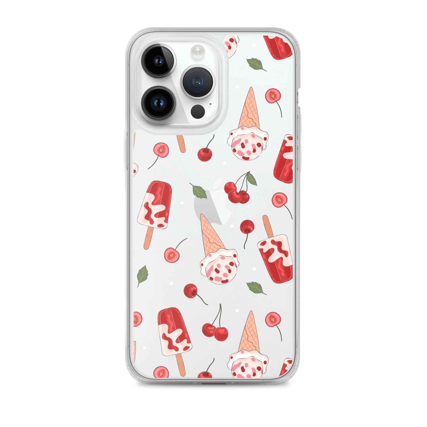 Cherry Ice Cream Clear iPhone Case iPhone 14 Pro Max