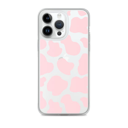 Pink Cow Clear iPhone Case iPhone 14 Pro Max