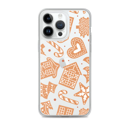 Gingerbread Clear iPhone Case iPhone 14 Pro Max