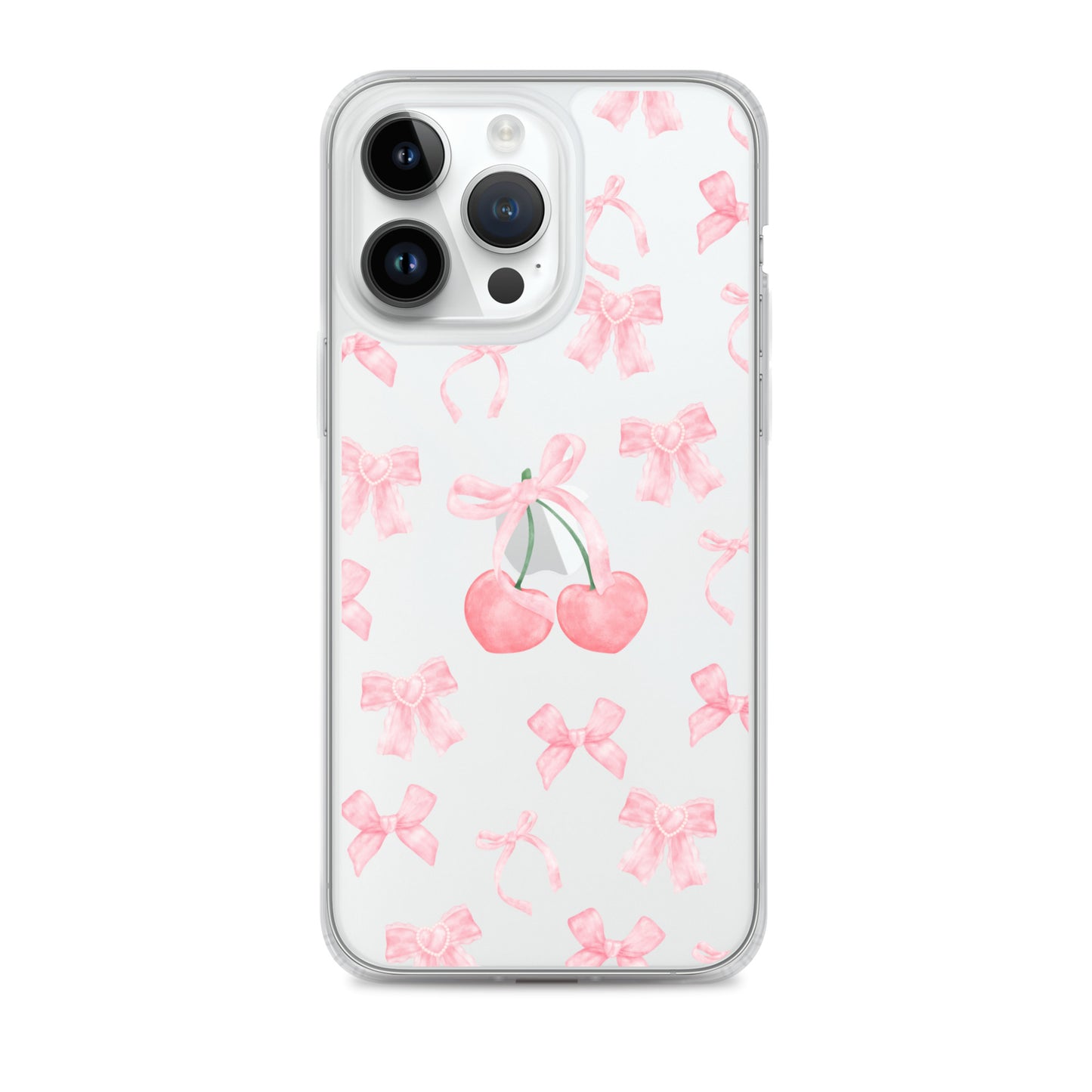 Cherry Bows Clear iPhone Case