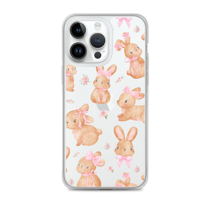 Bow Bunny Clear iPhone Case