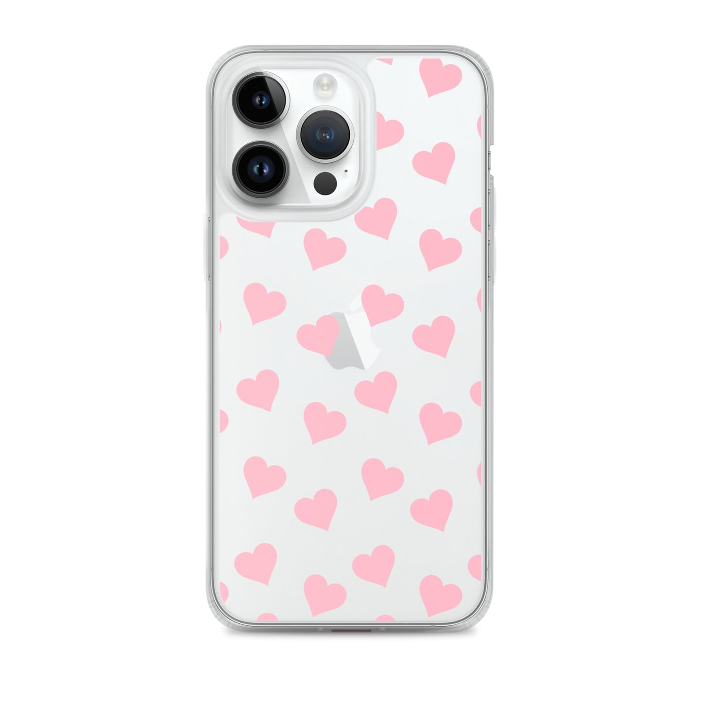 Pink Hearts Clear iPhone Case