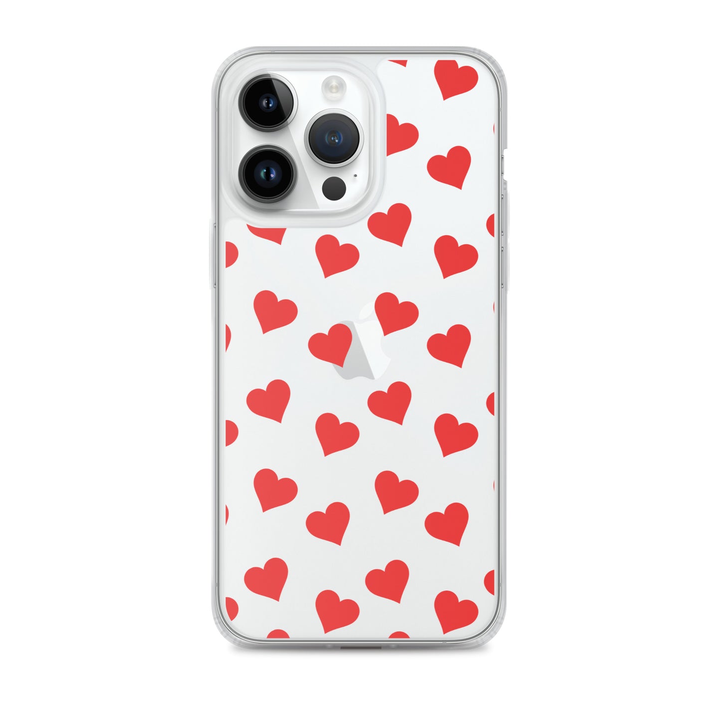 Red Hearts Clear iPhone Case