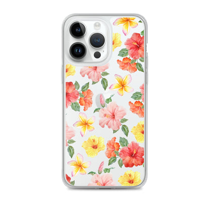 Hibiscus Bloom Clear iPhone Case