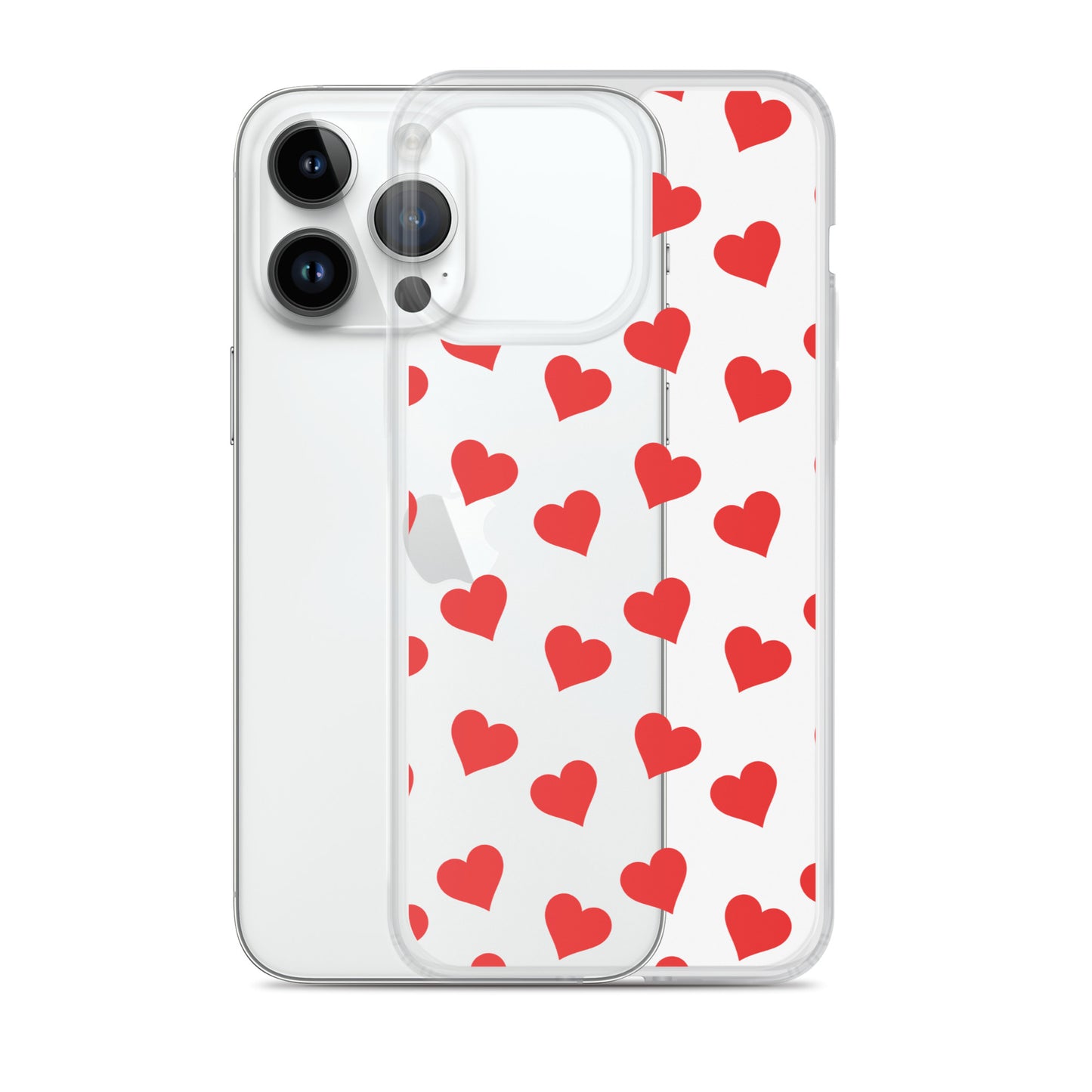 Red Hearts Clear iPhone Case