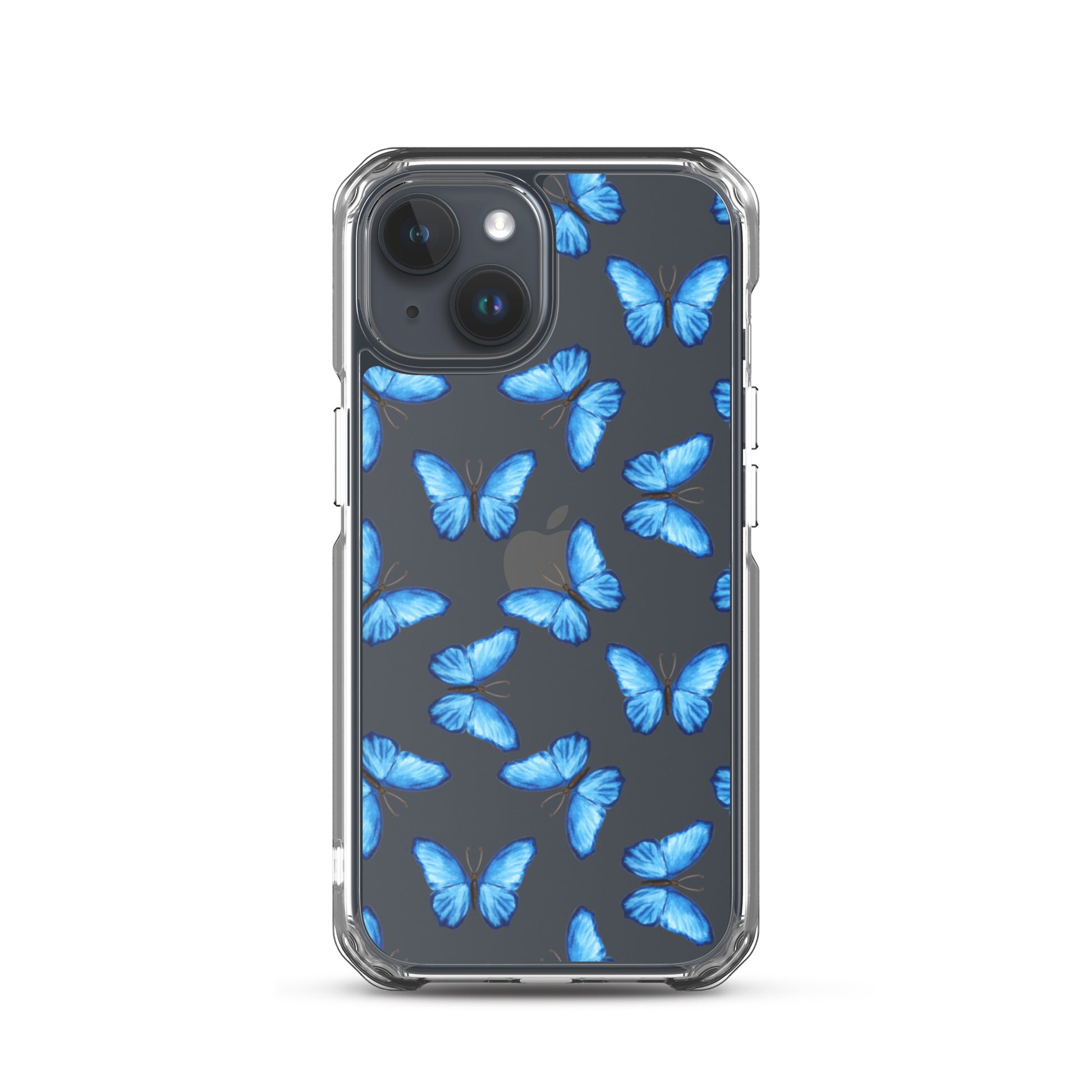 Blue Butterfly Clear iPhone Case iPhone 15