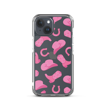 Pink Rodeo Clear iPhone Case iPhone 15