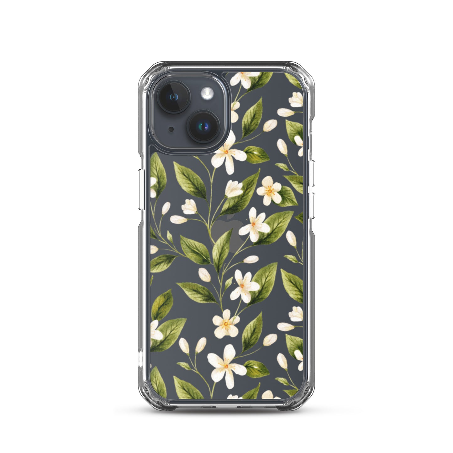 White Floral Clear iPhone Case iPhone 15