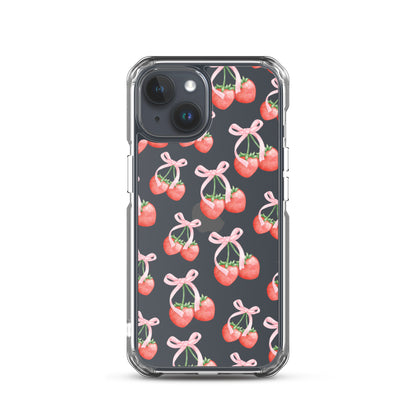 Sweet Strawberries Clear iPhone Case