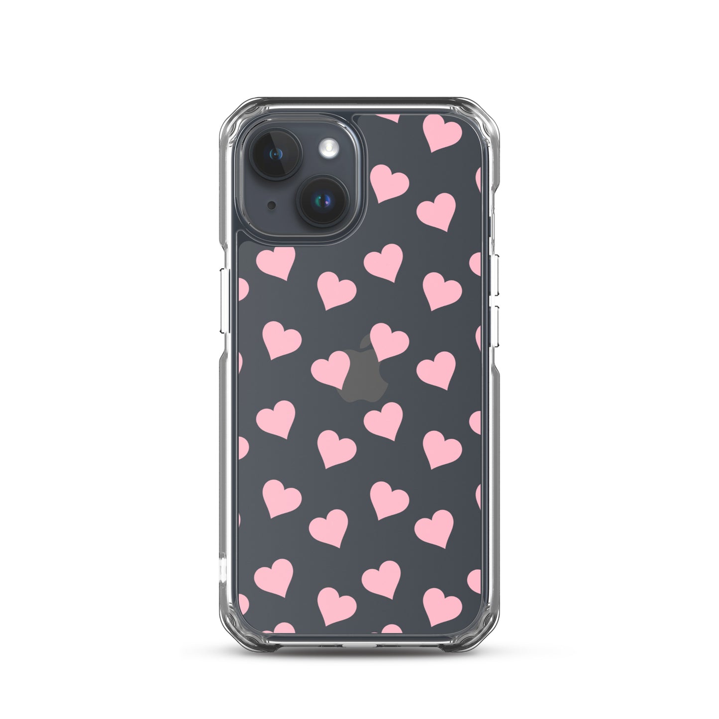 Pink Hearts Clear iPhone Case