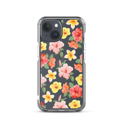 Hibiscus Bloom Clear iPhone Case