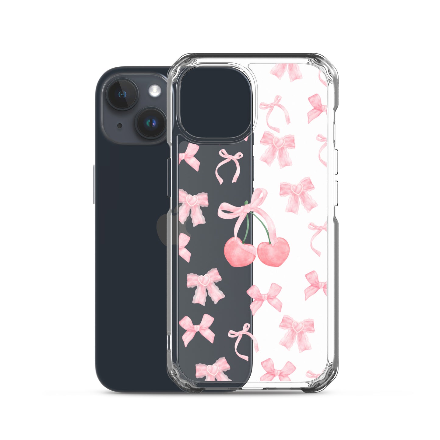 Cherry Bows Clear iPhone Case