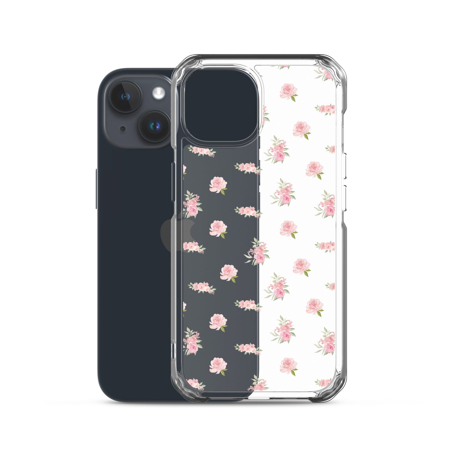 Pink Vintage Roses Clear iPhone Case