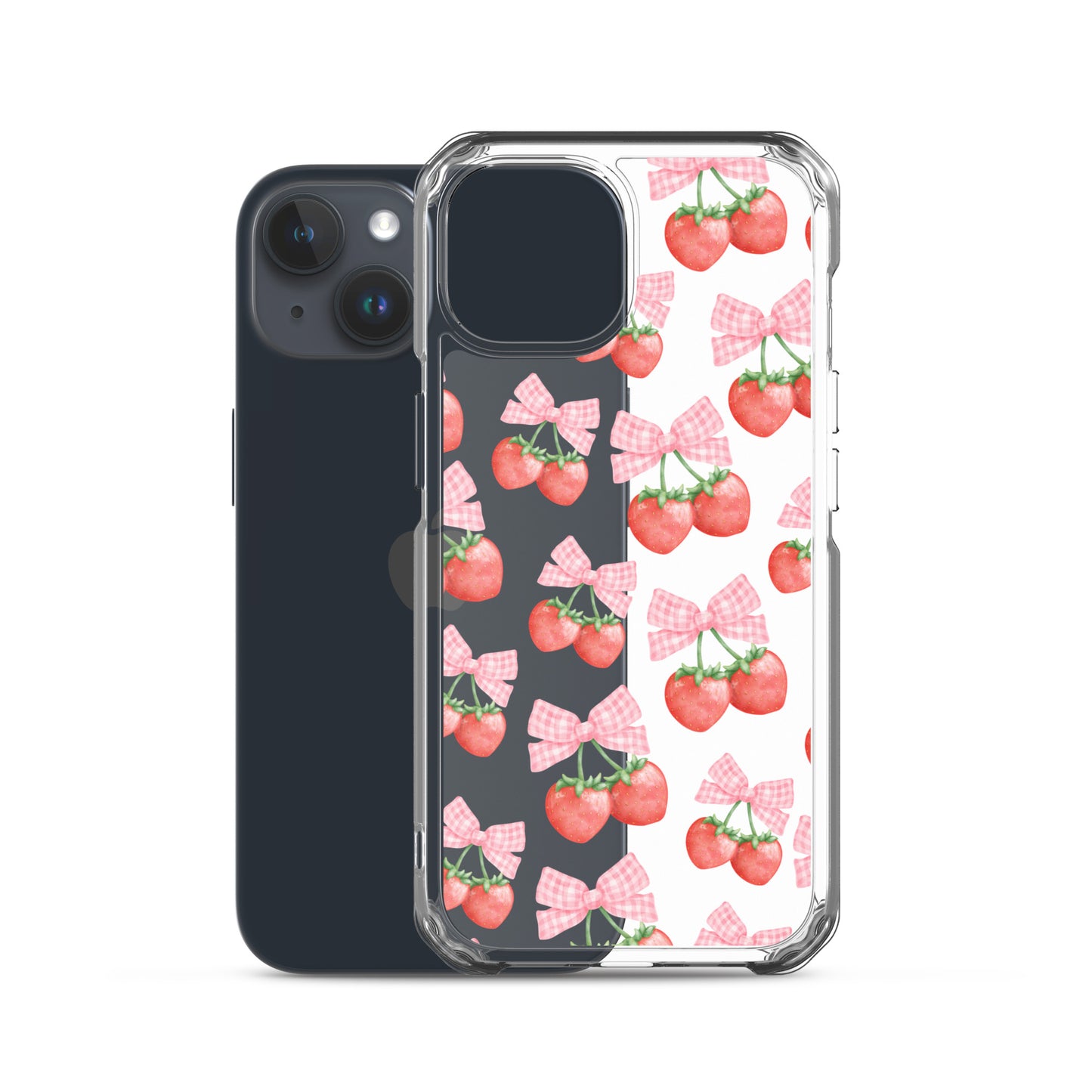 Strawberry Bows Clear iPhone Case