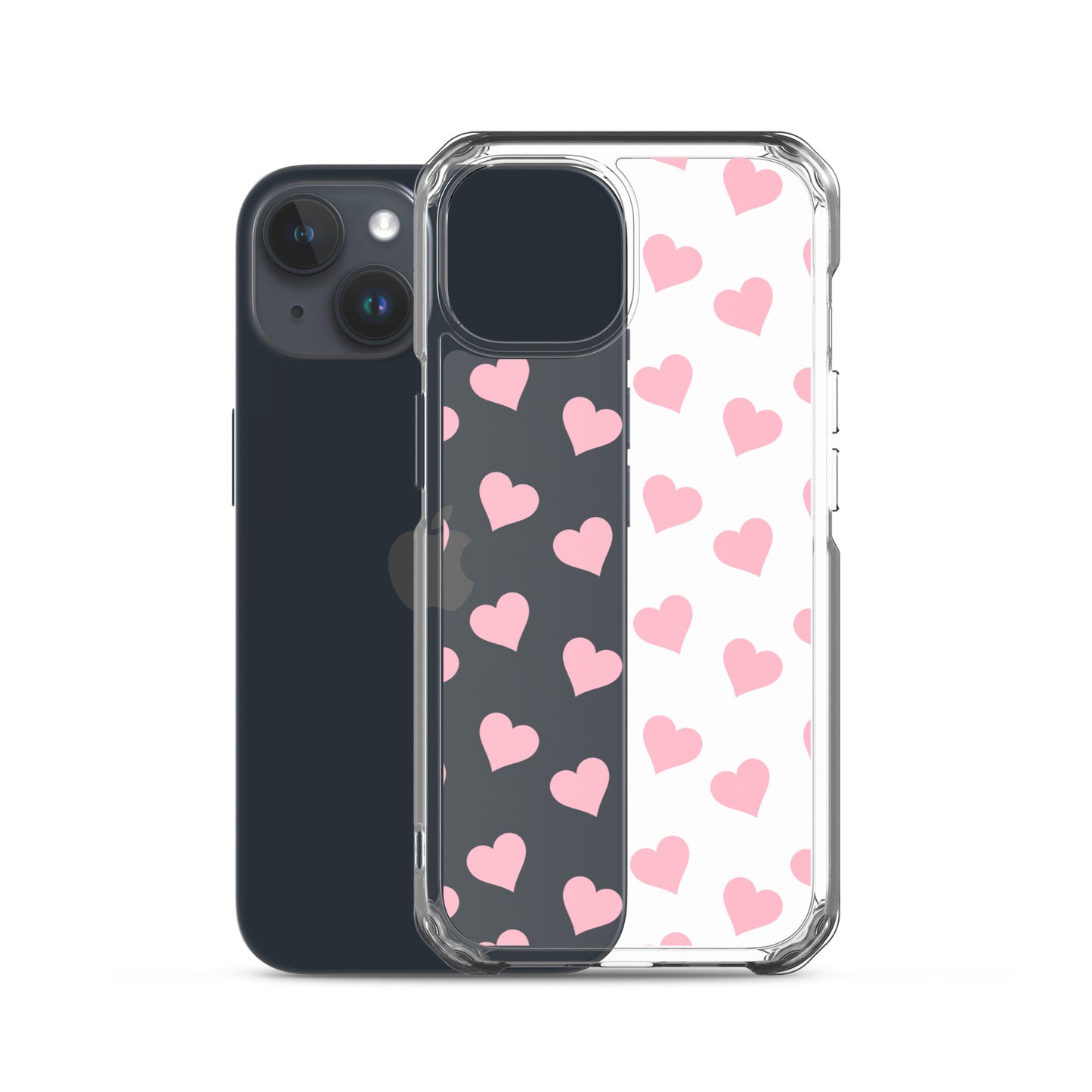 Pink Hearts Clear iPhone Case