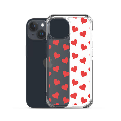 Red Hearts Clear iPhone Case