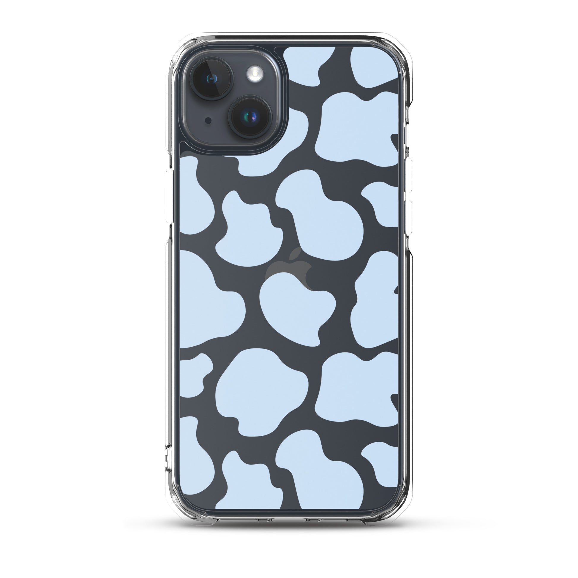 Blue Cow Clear iPhone Case iPhone 15 Plus