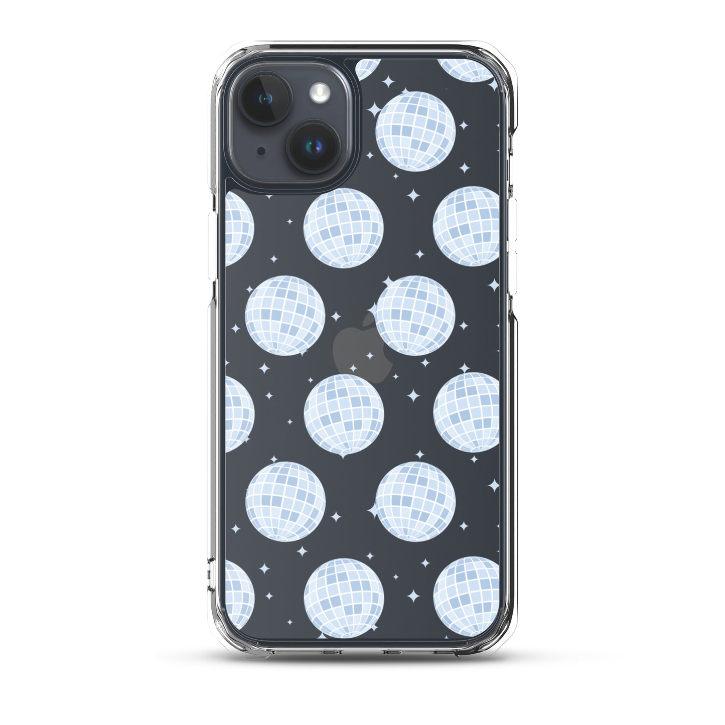 Blue Disco Balls Clear iPhone Case