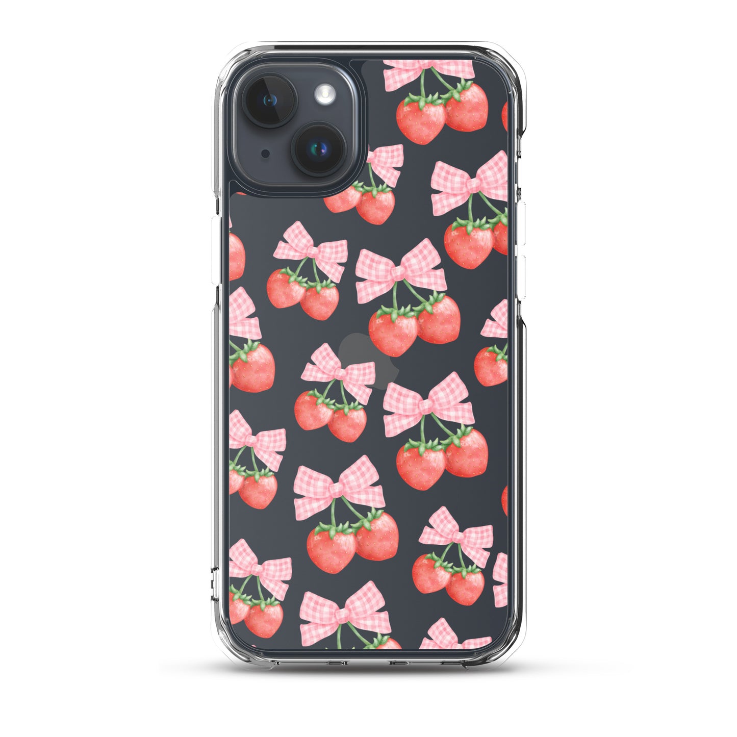 Strawberry Bows Clear iPhone Case