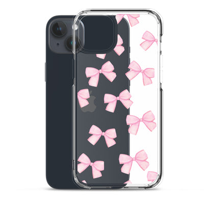 Pink Bows Clear iPhone Case