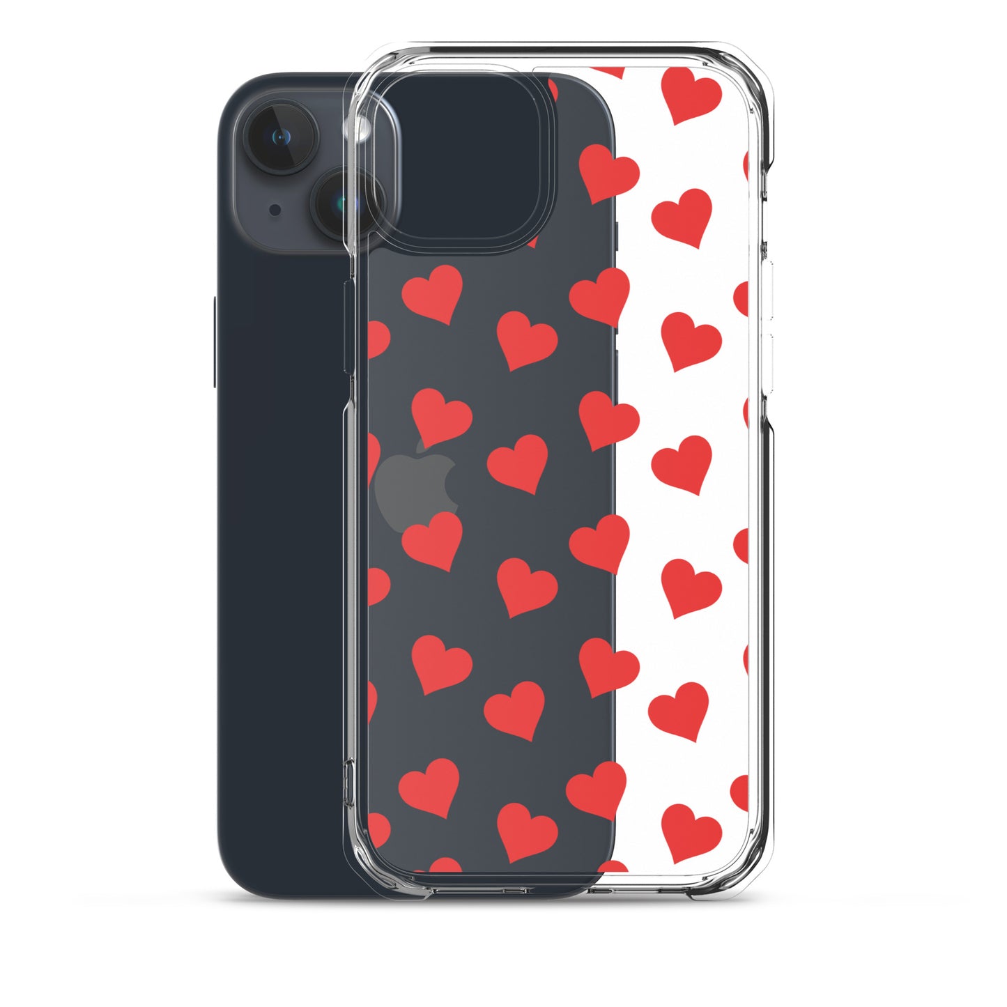 Red Hearts Clear iPhone Case