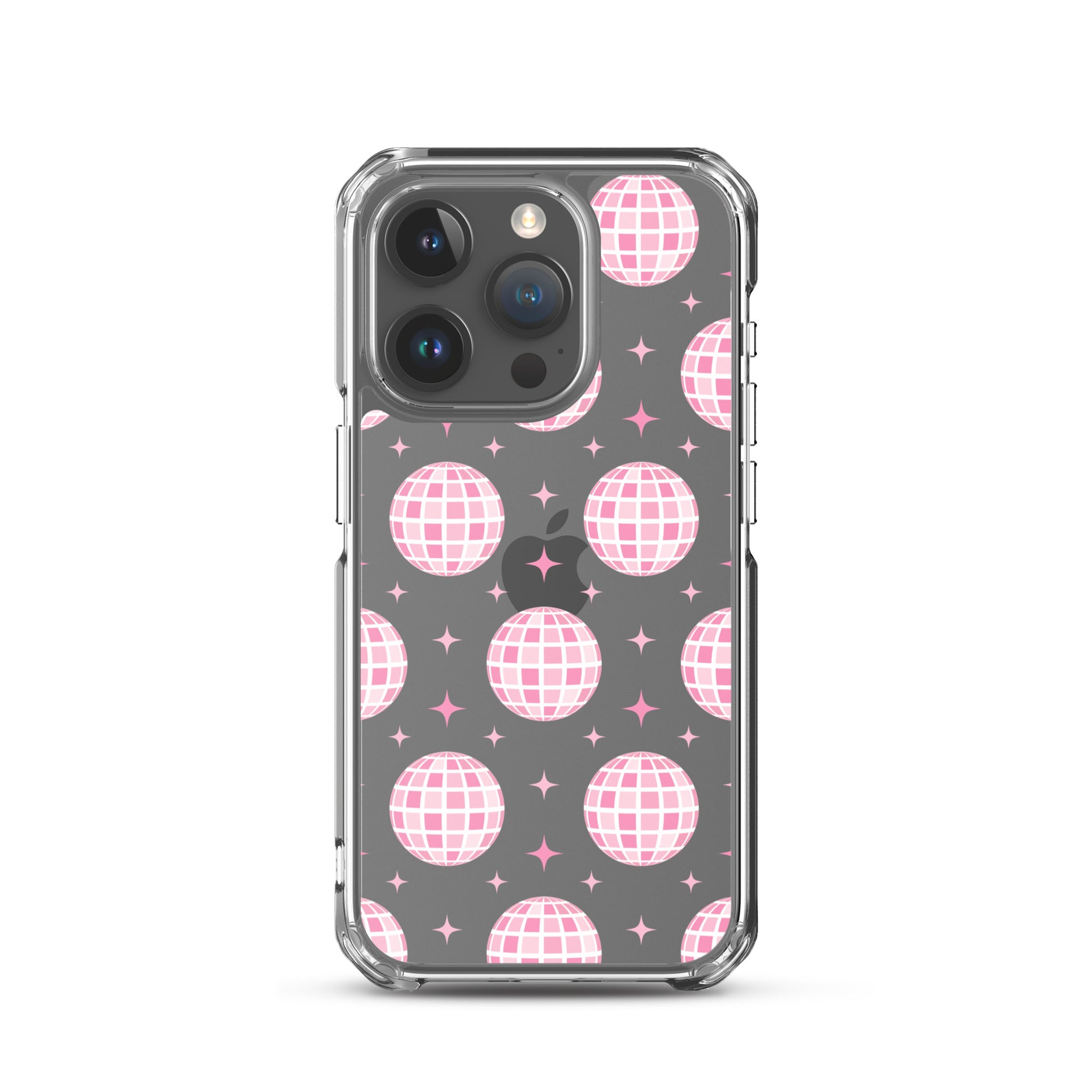 Pink Disco Clear iPhone Case iPhone 15 Pro