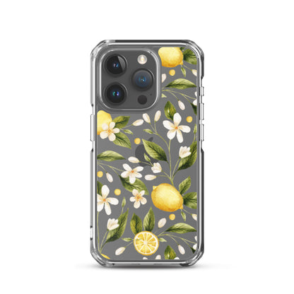 Lemon Garden Clear iPhone Case iPhone 15 Pro