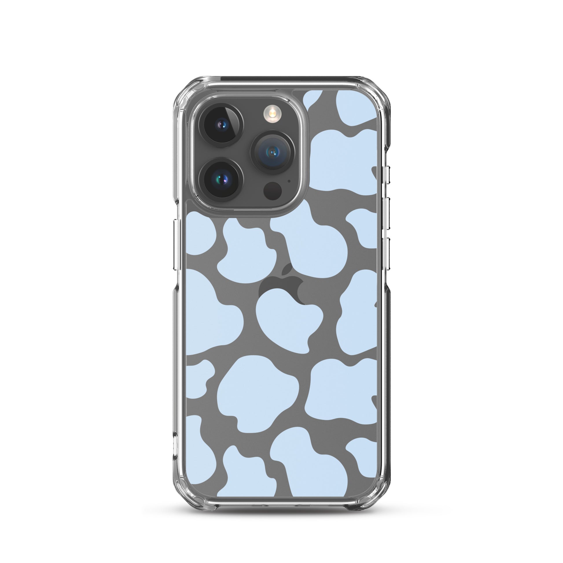Blue Cow Clear iPhone Case iPhone 15 Pro