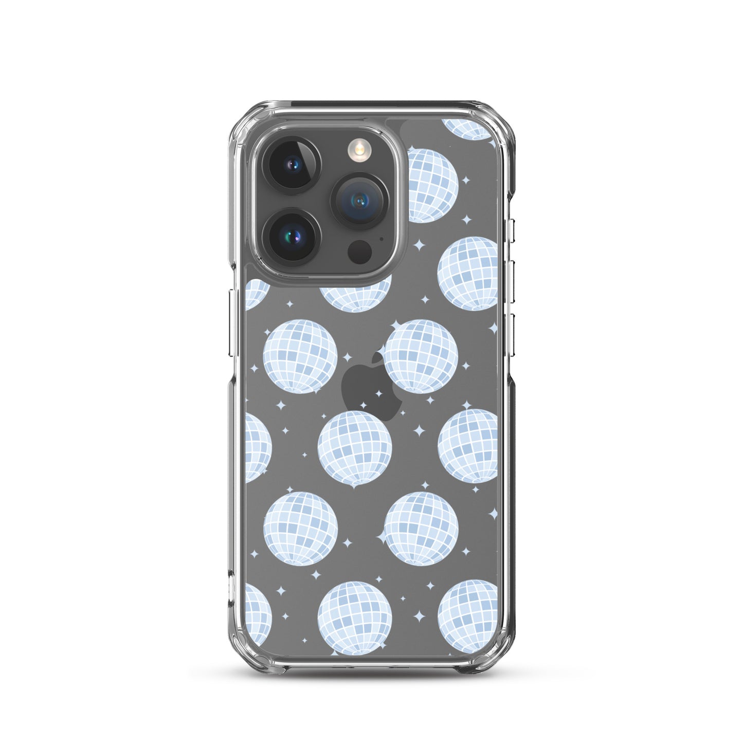 Blue Disco Balls Clear iPhone Case