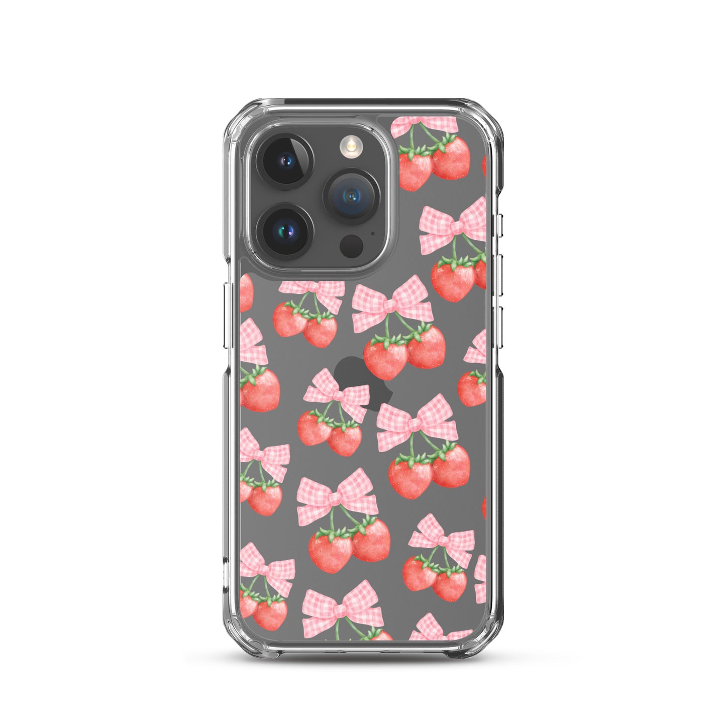 Strawberry Bows Clear iPhone Case