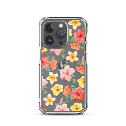 Hibiscus Bloom Clear iPhone Case