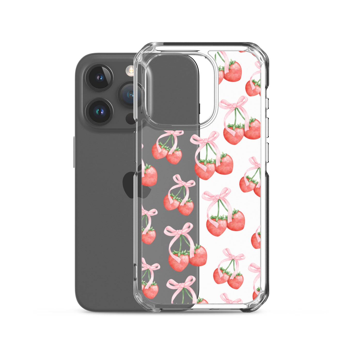 Sweet Strawberries Clear iPhone Case