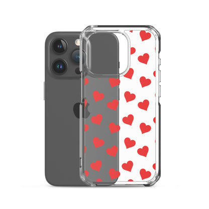 Red Hearts Clear iPhone Case