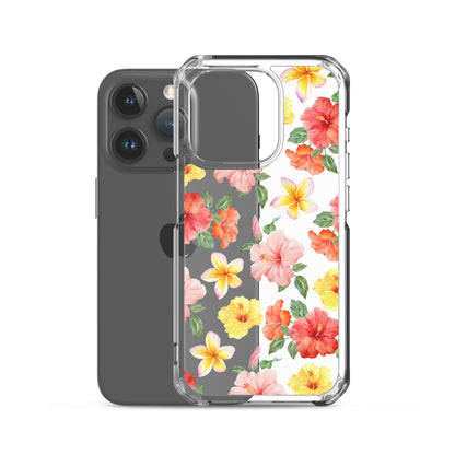 Hibiscus Bloom Clear iPhone Case