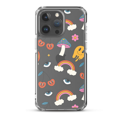 Rainbow Vibes Clear iPhone Case iPhone 15 Pro Max