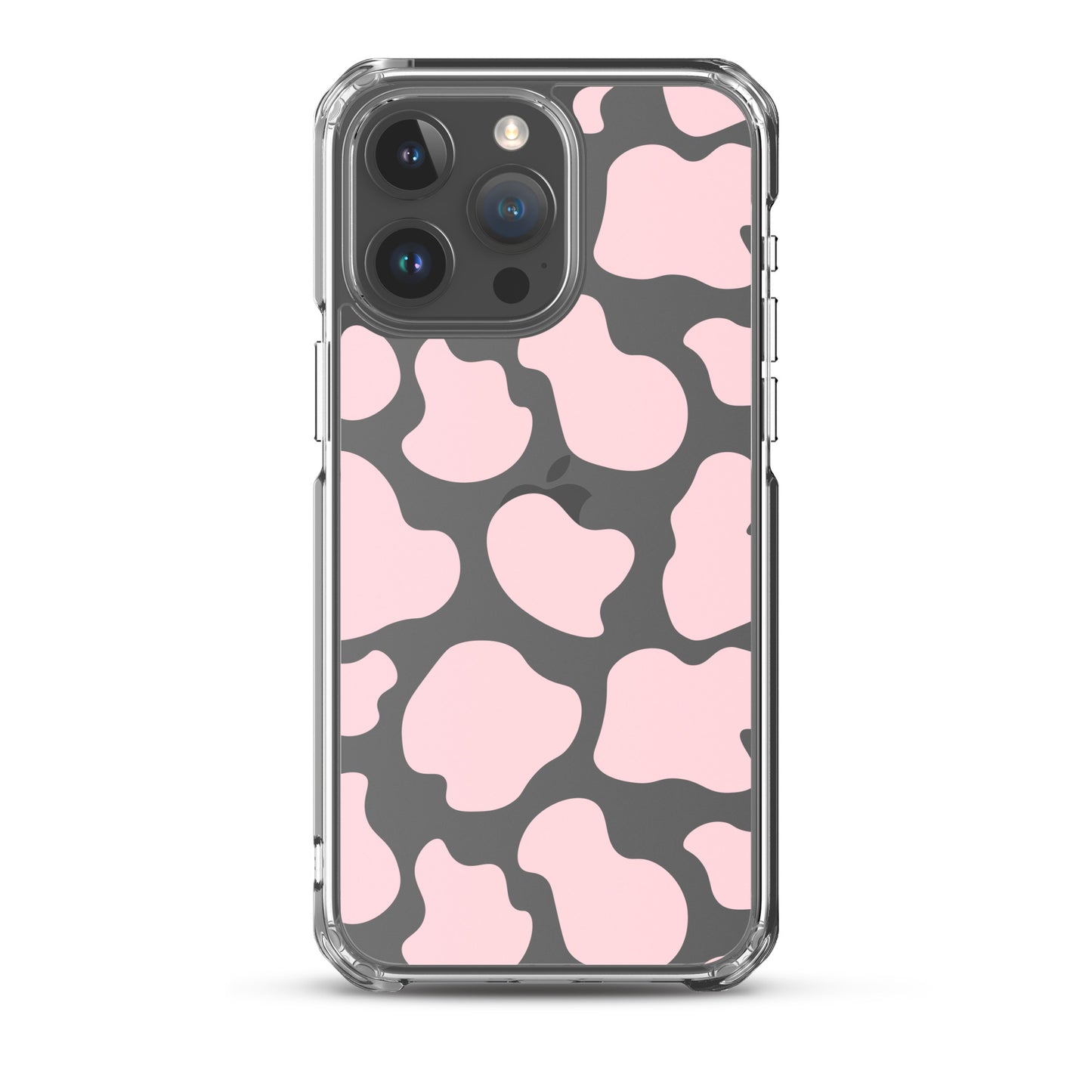 Pink Cow Clear iPhone Case iPhone 15 Pro Max