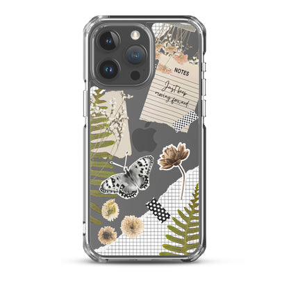 Boho Collage Clear iPhone Case iPhone 15 Pro Max