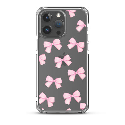 Pink Bows Clear iPhone Case