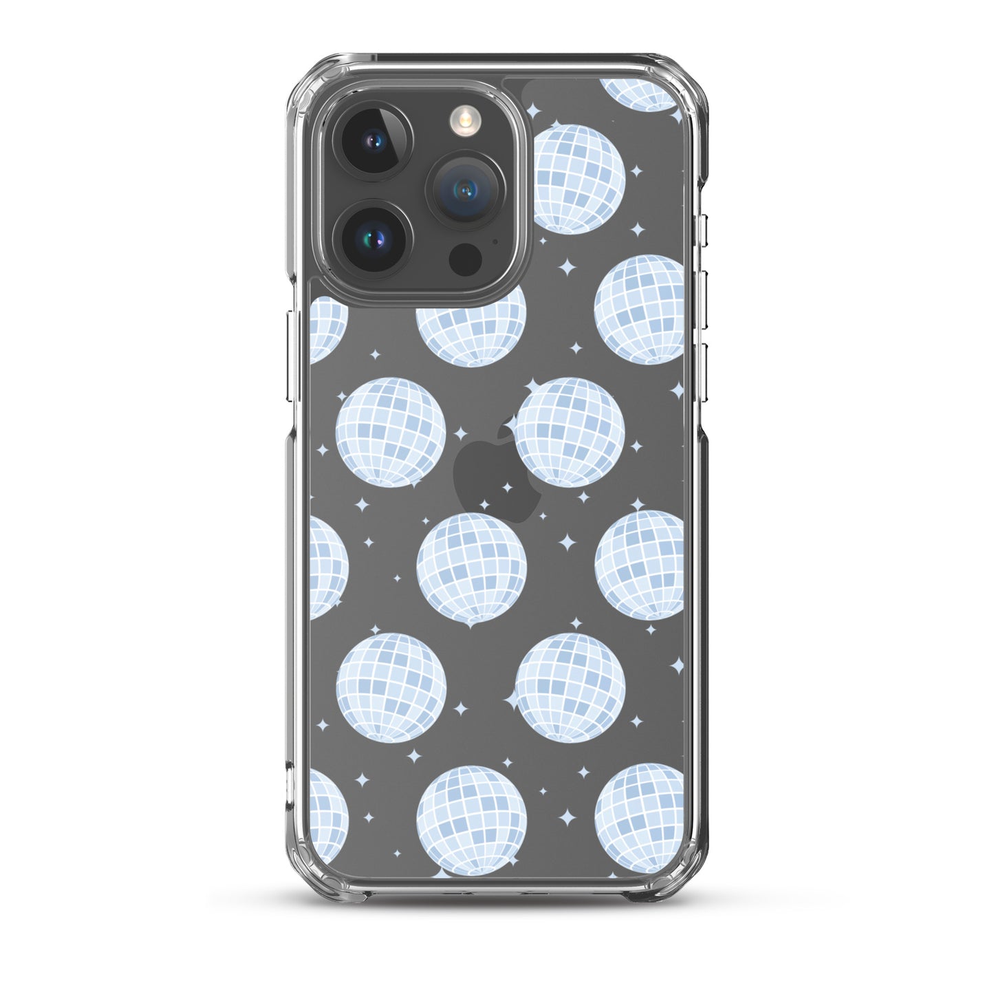 Blue Disco Balls Clear iPhone Case