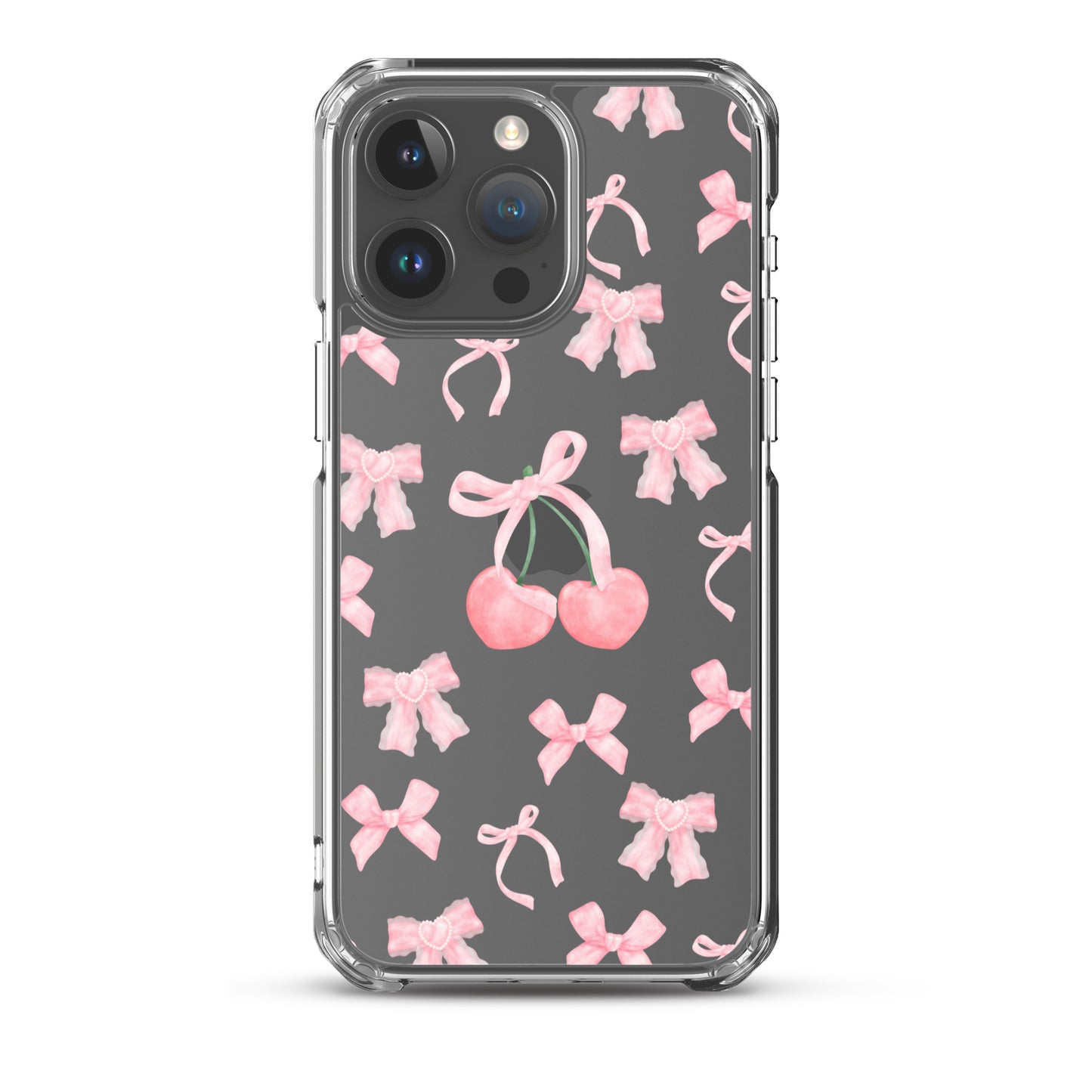 Cherry Bows Clear iPhone Case