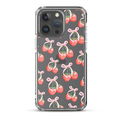 Sweet Strawberries Clear iPhone Case